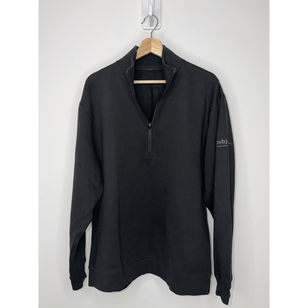 Lululemon Sweater Men 2XL Black Quarter Zip Mock Neck Athlete Casual Preppy Logo